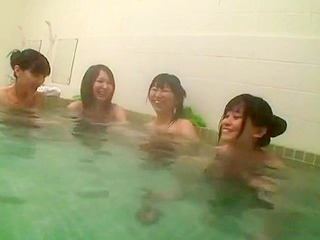 Japanese schoolgirls go wild in public showers, exposing their nude bodies for all to see!