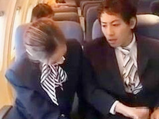 Asian Flight Attendant Invites for Mid-Air Nippon Tech-no-ni-porn-to-china